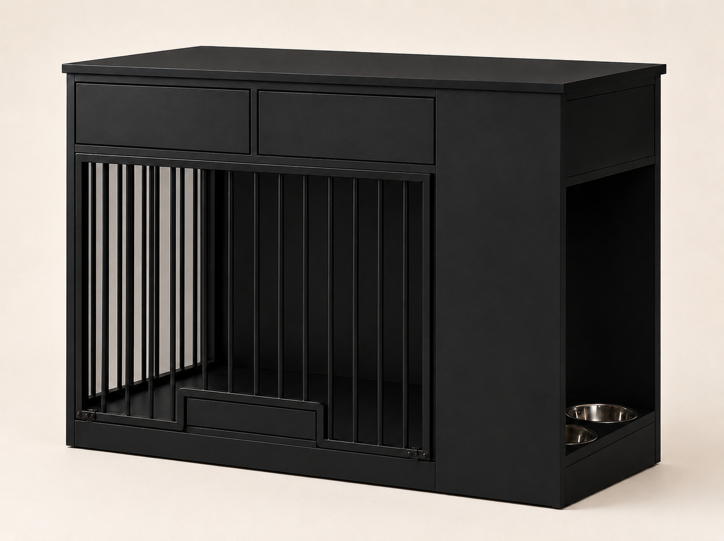 Canis Luxe Entry Table in Charcoal — deep matte near-black lacquer.