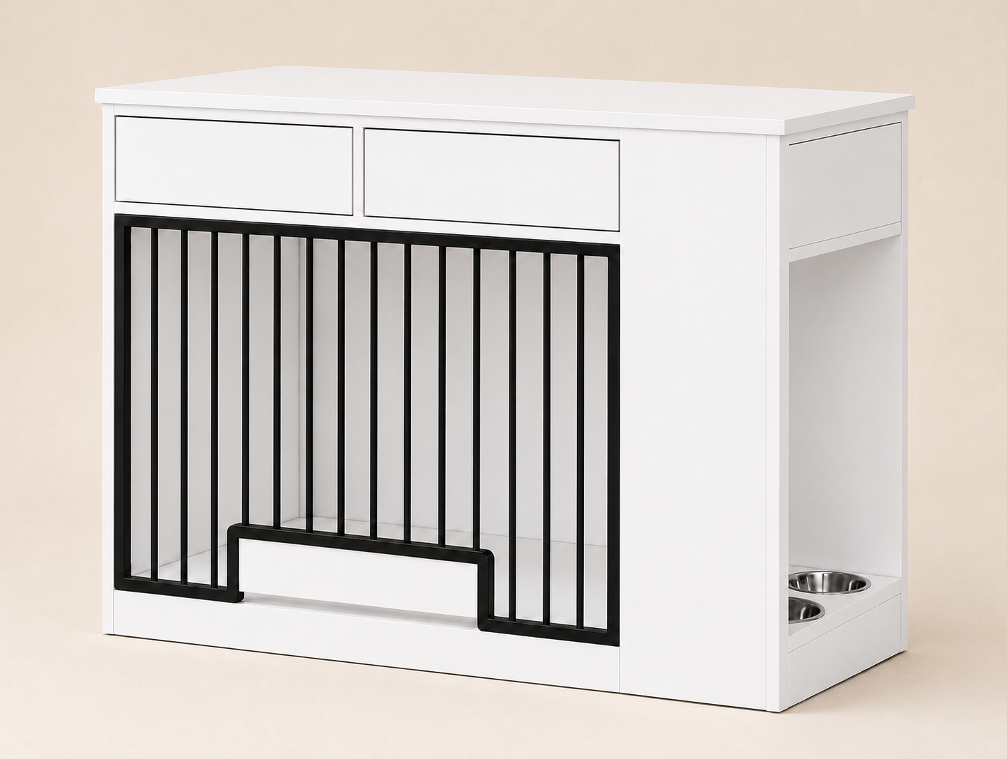 Canis Luxe Entry Table in Ivory — soft warm white lacquer.